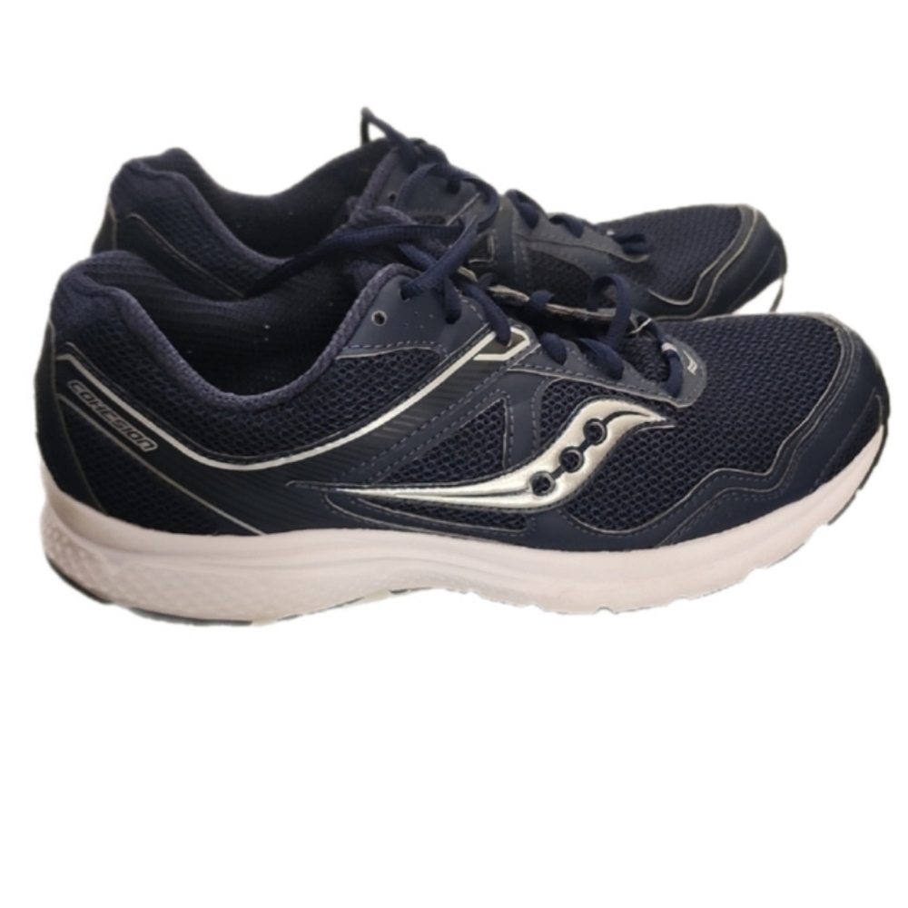 Saucony COHESION 10 Dark Blue and Silver Athletic Sneakers
